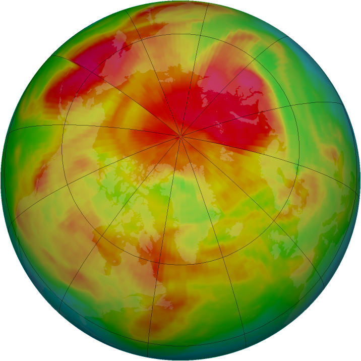 Arctic ozone map for 23 April 1988